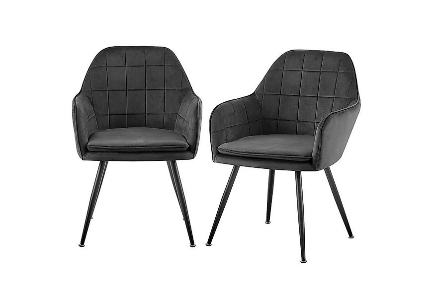 TRISENS Esszimmerstuhl (Stück, 2 St), Armlehnenstuhl mit abgestepptem Samtb günstig online kaufen