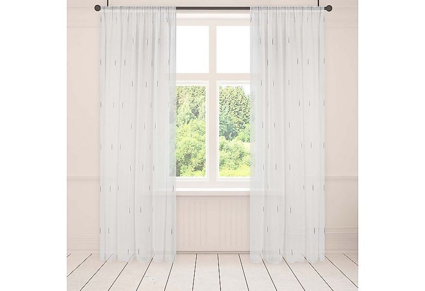 Asphald Gardine mit Scherli Muster Vorhang Pflegeleicht Voile 1:2,5 3er Fal günstig online kaufen