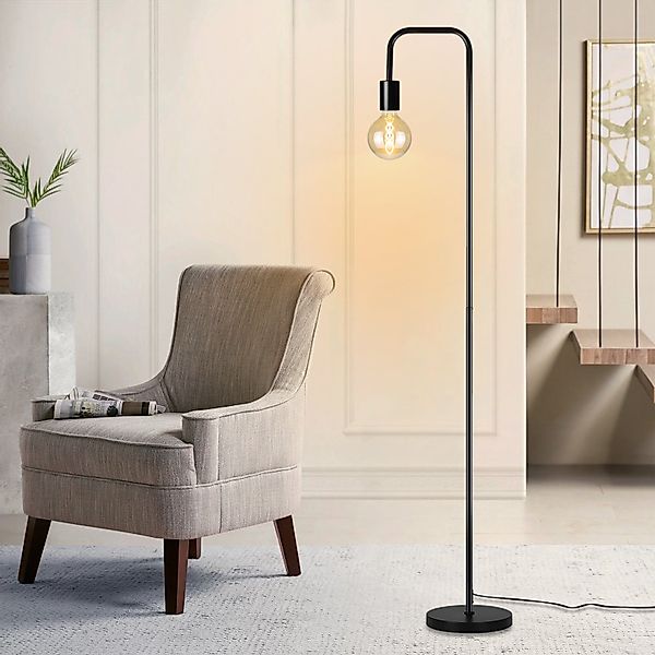 Nettlife Stehlampe Stehlampe Schwarz mit Fußschalter günstig online kaufen