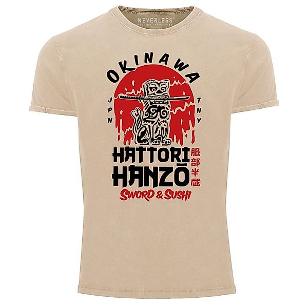 Neverless Print-Shirt Herren Vintage Shirt Hattori günstig online kaufen