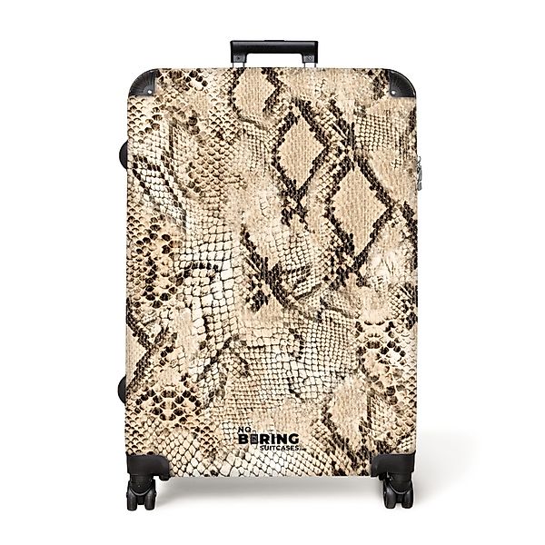NoBoringSuitcases.com© Hartschalen-Trolley Schlangendruck - Beige 77 günstig online kaufen