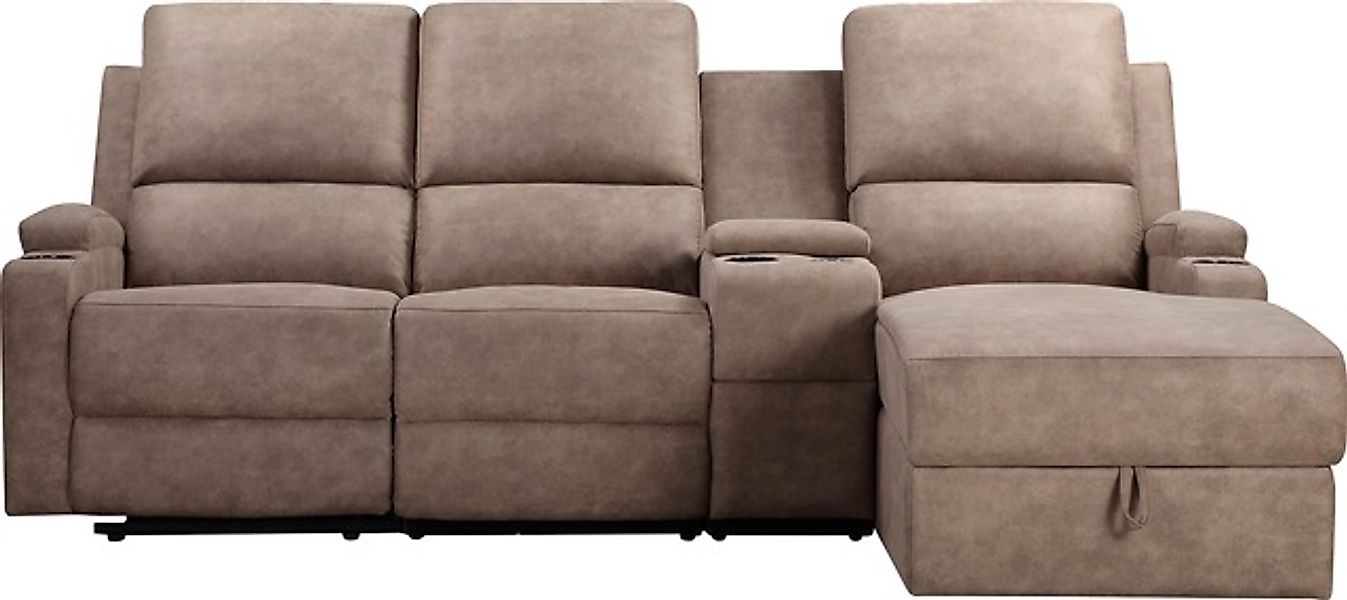 Home affaire Ecksofa »NAPORI Multimediasofa, 3er Kinosessel XXL, L-Form, 3 günstig online kaufen