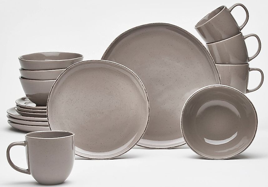 van Well Kombiservice "Geschirr-Set Urban, 16-teilig" 4 Personen, Steinzeug günstig online kaufen