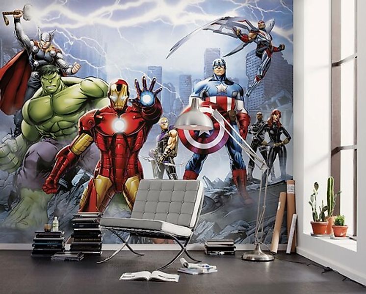 Komar Vlies Fototapete Marvel Avengers Ultimate Warriors Bunt günstig online kaufen