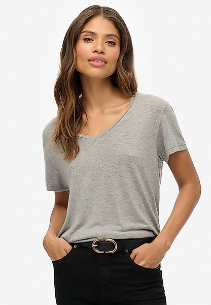 Superdry T-Shirt STUDIOS SLUB EMB VEE TEE Baumwollmischung, relaxed fit günstig online kaufen