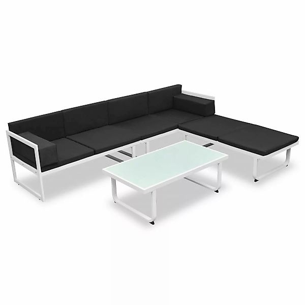 4-tlg. Garten-lounge-set Mit Auflagen Aluminium Schwarz günstig online kaufen