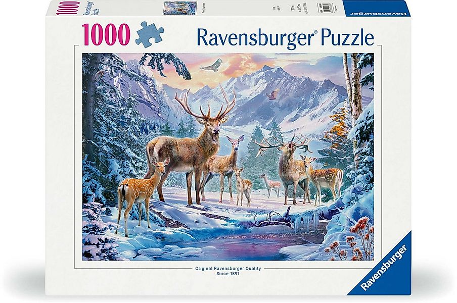Ravensburger Puzzle 1000 Teile Puzzle Rehe und Hirsche im Winter 12000888, günstig online kaufen