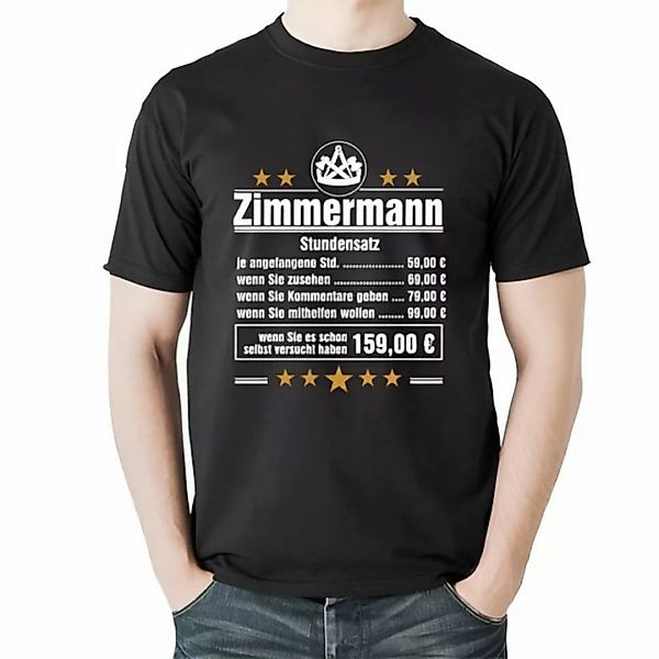 Lasernauten Print-Shirt T-Shirt Stundensatz Zimmermann Zunftsymbol Shirt S günstig online kaufen
