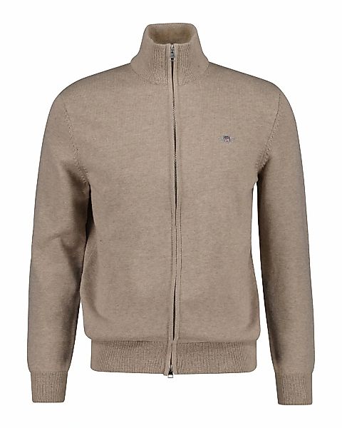 Gant Cardigan "CASUAL COTTON ZIP CARDIGAN", Mit Rippbündchen an Stehkragen, günstig online kaufen