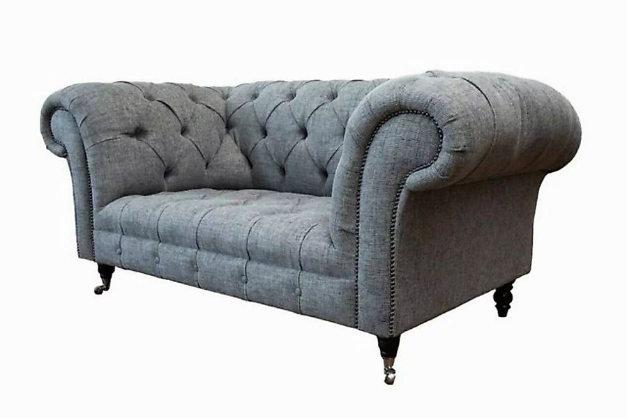 JVmoebel Chesterfield-Sofa MODERNES ZWEISITZIGES GRAUES HANDGEFERTIGTES CHE günstig online kaufen