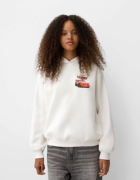 Bershka Hoodie Cars Mit Kapuze Damen M Weiss günstig online kaufen