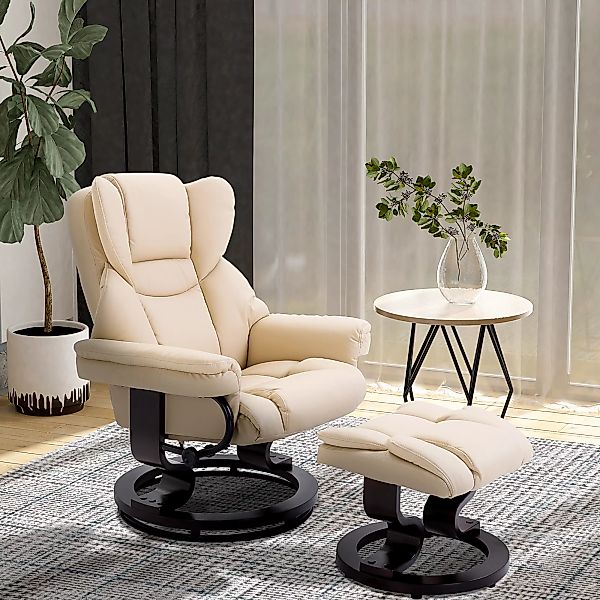 HOMCOM Relaxsessel mit Hocker, drehbarer Fernsehsessel, TV-Sessel mit Liege günstig online kaufen
