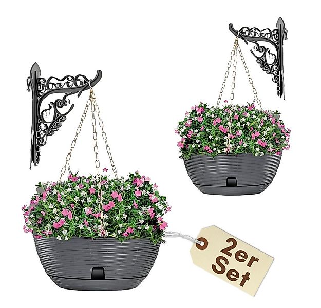 GarPet Blumenampel 2er Set Blumenampel Topf hängend inkl. Kette Wandhalteru günstig online kaufen