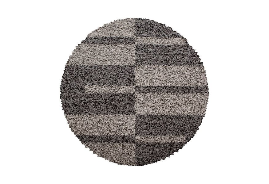 Carpettex Hochflor-Teppich Kariert Design, Rund, Höhe: 30 mm, Teppich Karie günstig online kaufen
