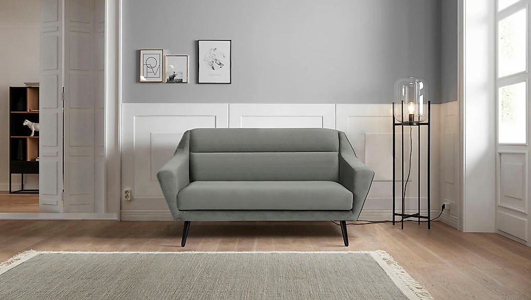 OTTO home 2-Sitzer "Bille" mit Naht im Rückenkissen und Eiche-Beinen, Desig günstig online kaufen