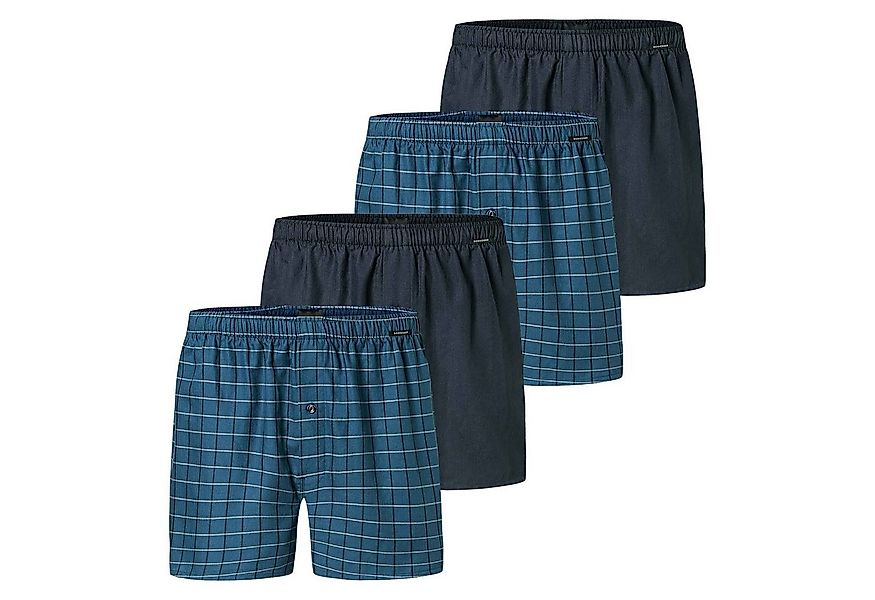 Schiesser Boxershorts Herren Web-Boxershorts 4er Pack Baumwolle (Packung, 4 günstig online kaufen