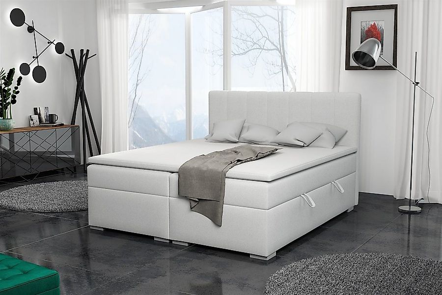 Fun Möbel Boxspringbett Schlafzimmerbett LAURIN (inkl. Bettkästen und Toppe günstig online kaufen
