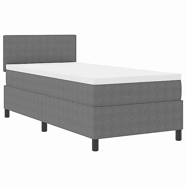 vidaXL Boxspringbett Hellgrau und Weiß 193 x 90 x 88 cm Cordstoff 3337579 günstig online kaufen