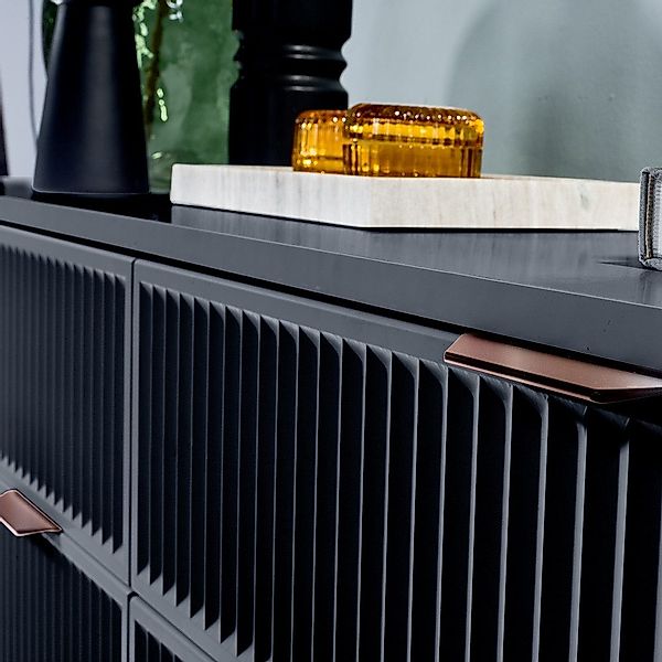 Lomadox Wohnwand LAURO-161, (6-St., Sideboard Vitrine günstig online kaufen