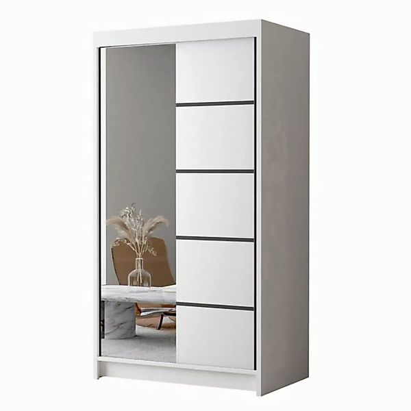 Sofnet Kleiderschrank Letto III (mit Spiegel, Schiebetüren und Kleiderstang günstig online kaufen