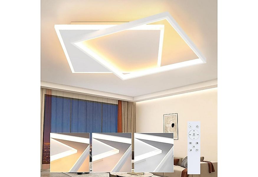 Nettlife LED Deckenleuchte 44W Deckenleuchte Schwarz 2 Quadrat, Augenschutz günstig online kaufen