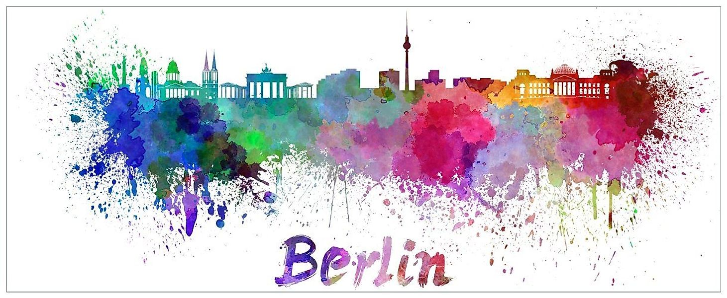 Wallario Poster, Städte als Aquarell - günstig online kaufen