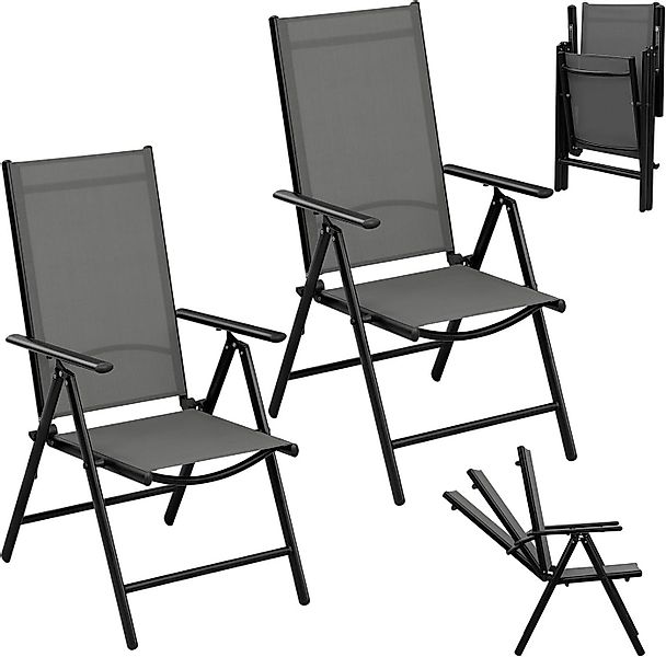 EUGAD Gartenstuhl (2 St), klappbar, 7-Fach verstellbare Rückenlehne, wetter günstig online kaufen