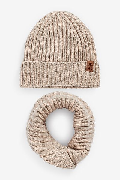Next Beanie Gestrickter Schlauchschal und Mütze günstig online kaufen