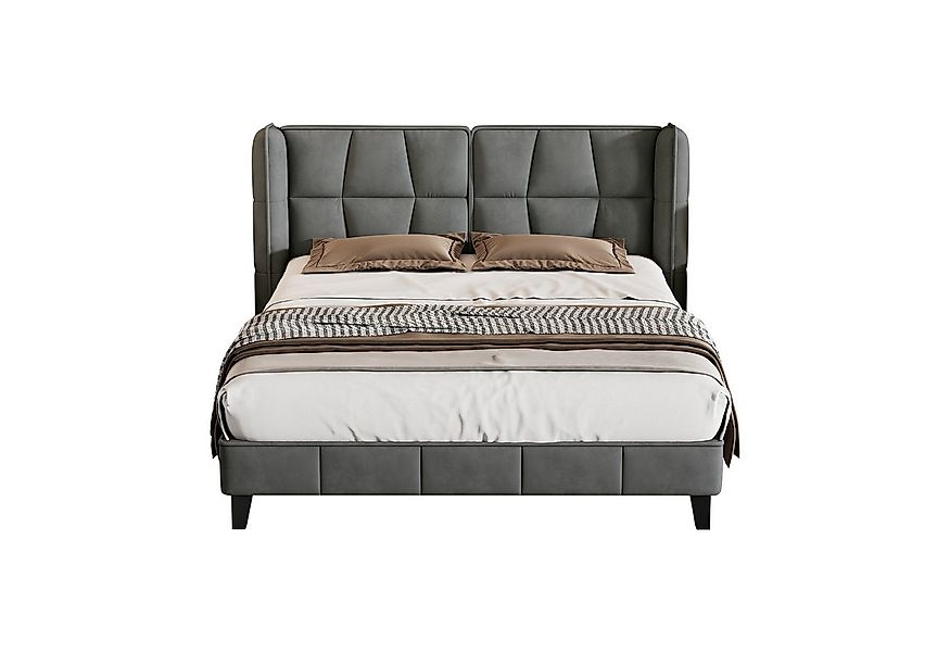 OKWISH Polsterbett Jugentbett mit Lattenrost und Kopfteil (140x200cm, Holzl günstig online kaufen