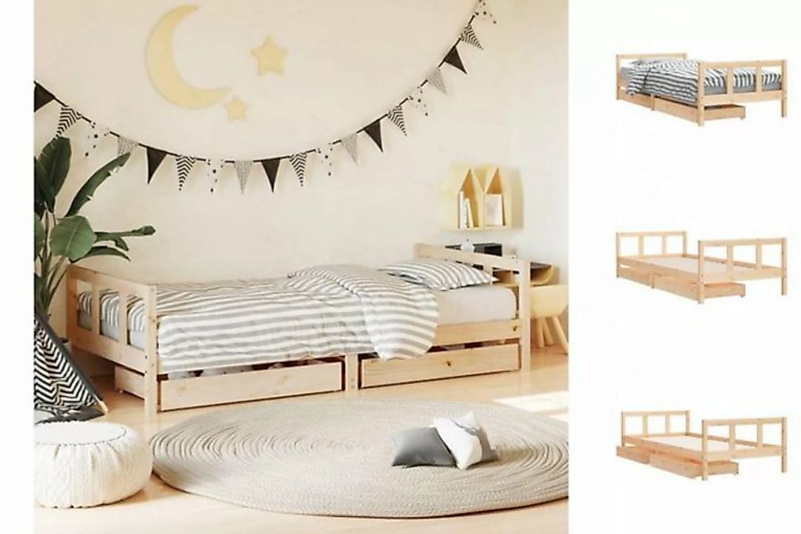 vidaXL Kinderbett Kinderbett mit Schubladen 90x200 cm Massivholz Kiefer günstig online kaufen