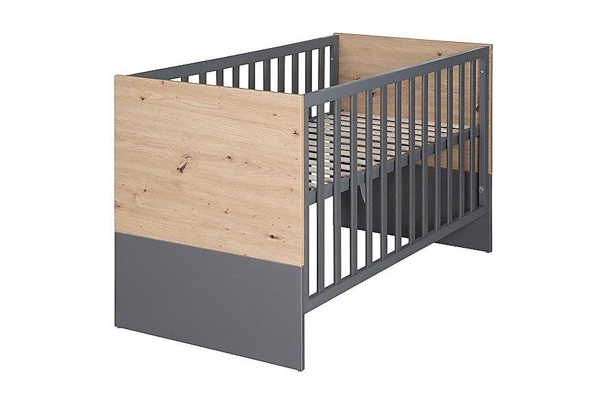 roba® Beistellbett Anna - aus Holz - in Anthrazit mit Dekor Kent Eiche - mo günstig online kaufen