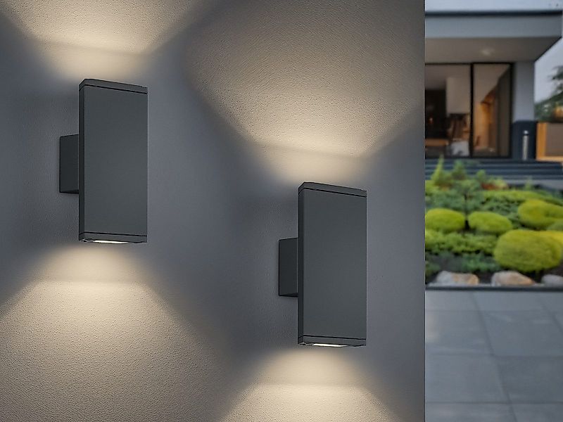 TRIO Leuchten LED Außen-Wandleuchte, LED fest integriert, warmweiß, 2er-Set günstig online kaufen