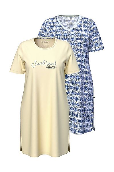 Ulla Popken Bigshirt Bigshirts 2er-Pack Rundhals/V-Ausschnitt Halbarm günstig online kaufen