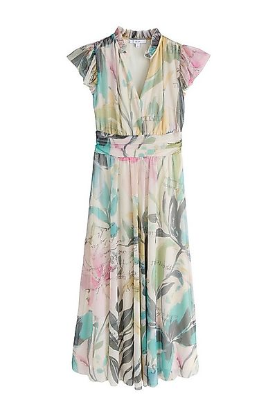 Next Druckkleid Plissiertes, festliches Mesh-Midikleid, Kurzgröße (1-tlg) günstig online kaufen
