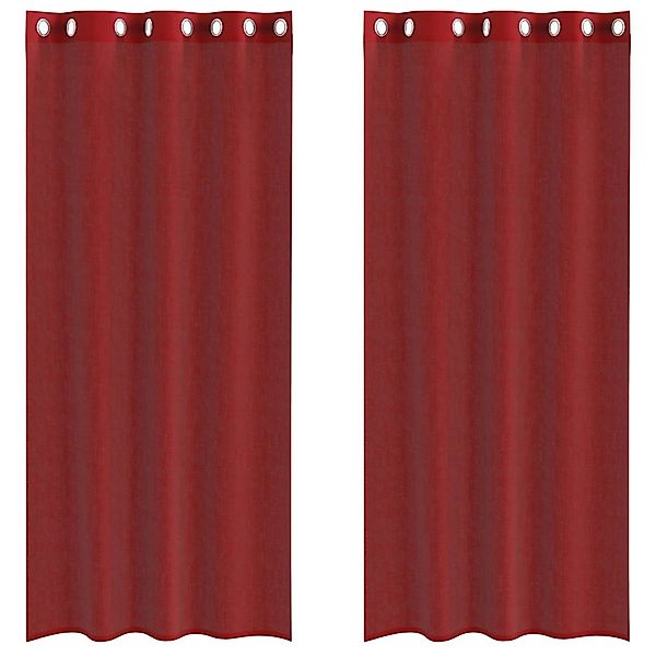 vidaXL Voile Vorhänge mit Ösen 2 Stk Weinrot 4102158 günstig online kaufen