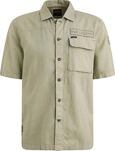 PME Legend Short Sleeve Hemd Linen Blend Grün - Größe XL günstig online kaufen