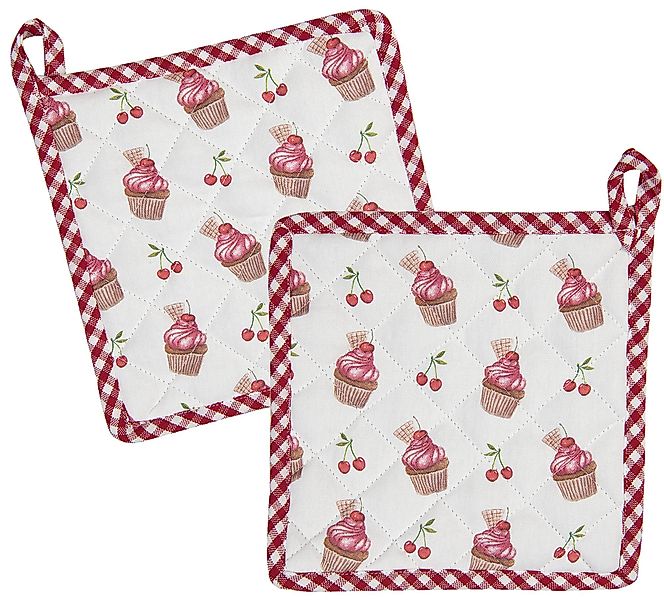 Clayre & Eef Topflappen Cherry Cupcakes, günstig online kaufen
