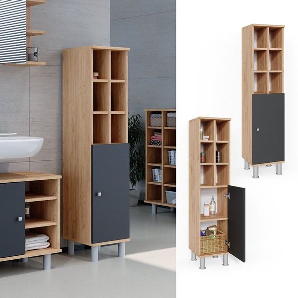 Vicco Midischrank Fynn, Anthrazit/Goldkraft Eiche, 30 günstig online kaufen