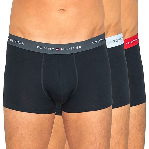 Tommy Hilfiger 3-er Set Trunks Blau mit verschiedenfarbigem Webbund günstig online kaufen