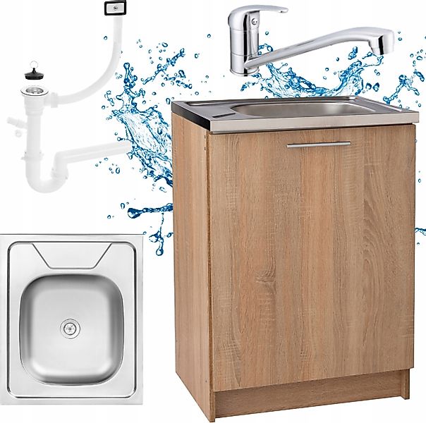 STAMAR Spülenschrank Küchenschrank 60cm Sonoma Spüle günstig online kaufen