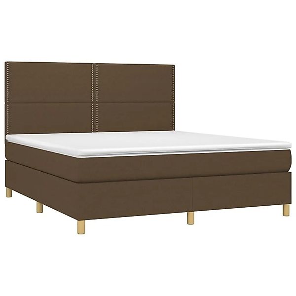 vidaXL Boxspringbett mit Matratze & LED Dunkelbraun 160x200 cm Stoff 313536 günstig online kaufen