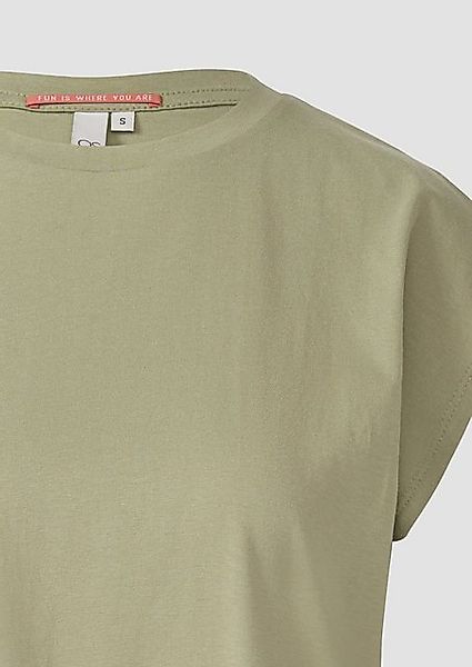 QS Kurzarmshirt T-Shirt mit leicht überschnittenen Schultern günstig online kaufen