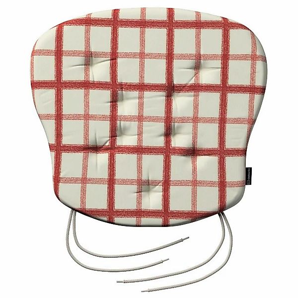 Stuhlkissen Peter mit Bindeschnur, rot-creme, 41x 38 x 3,5 cm, Avinon (131- günstig online kaufen