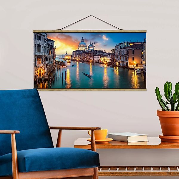Stoffbild mit Posterleisten Sunset in Venice günstig online kaufen
