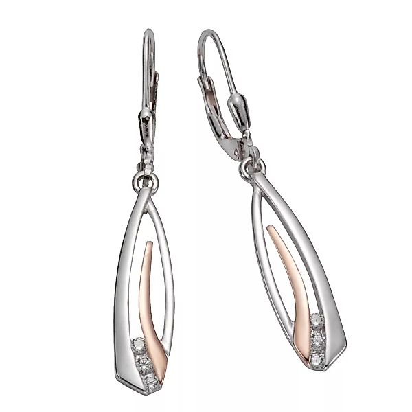 Vivance Paar Ohrhänger "925 Silber zweifarbig Zirkonia" günstig online kaufen