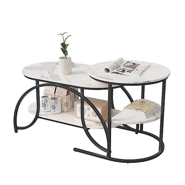 PXloue Satztisch Couchtisch mit Metallrahmen für Wohnzimmer-Solid und Dauer günstig online kaufen