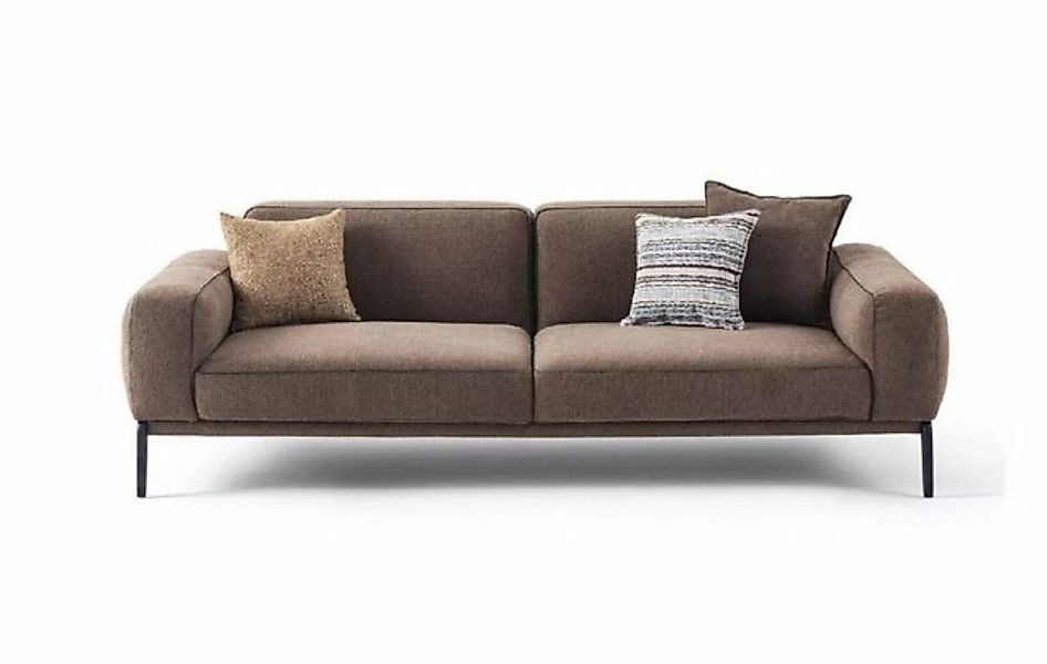 JVmoebel Sofa Dreisitzer Sofa 3 Sitzer Couch Braun Stoffsofa Stoff Modern, günstig online kaufen