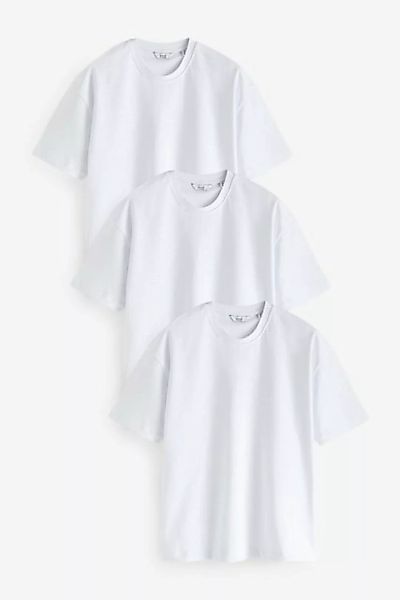 Next T-Shirt Schwere T-Shirts im Relaxed Fit, 3er Pack (3-tlg) günstig online kaufen