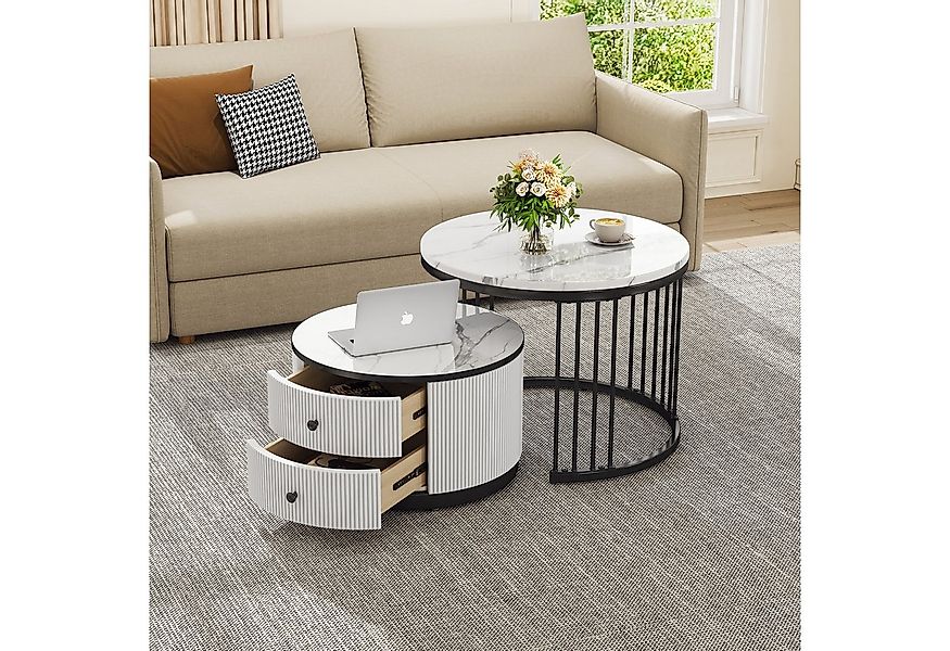 MODFU Couchtisch Couchtisch-Set in Nestform (Sofatisch, Wohnzimmertisch, 2- günstig online kaufen