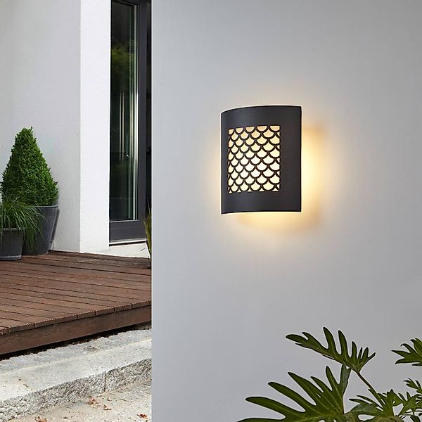 Lindby Mailo Außenwandleuchte aus Aluminium, grau günstig online kaufen